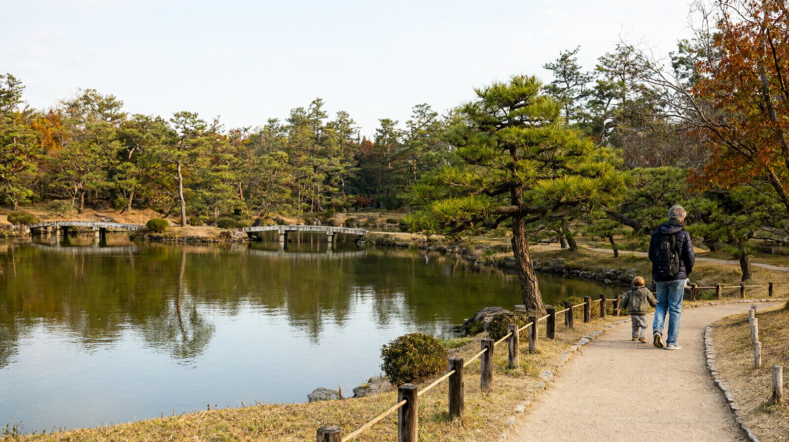 리쓰린 공원 남호와 기쿠게쓰테이, 혹은 나오시마 항구의 빨간 호박과 세토나이카이 풍경